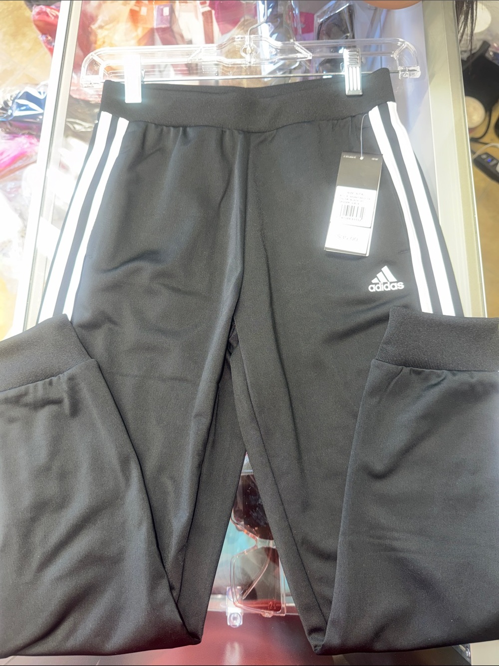 adidas Black Joggers with White 3-Stripes